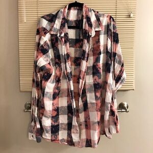 Missguided Oversized Plaid Button Down
